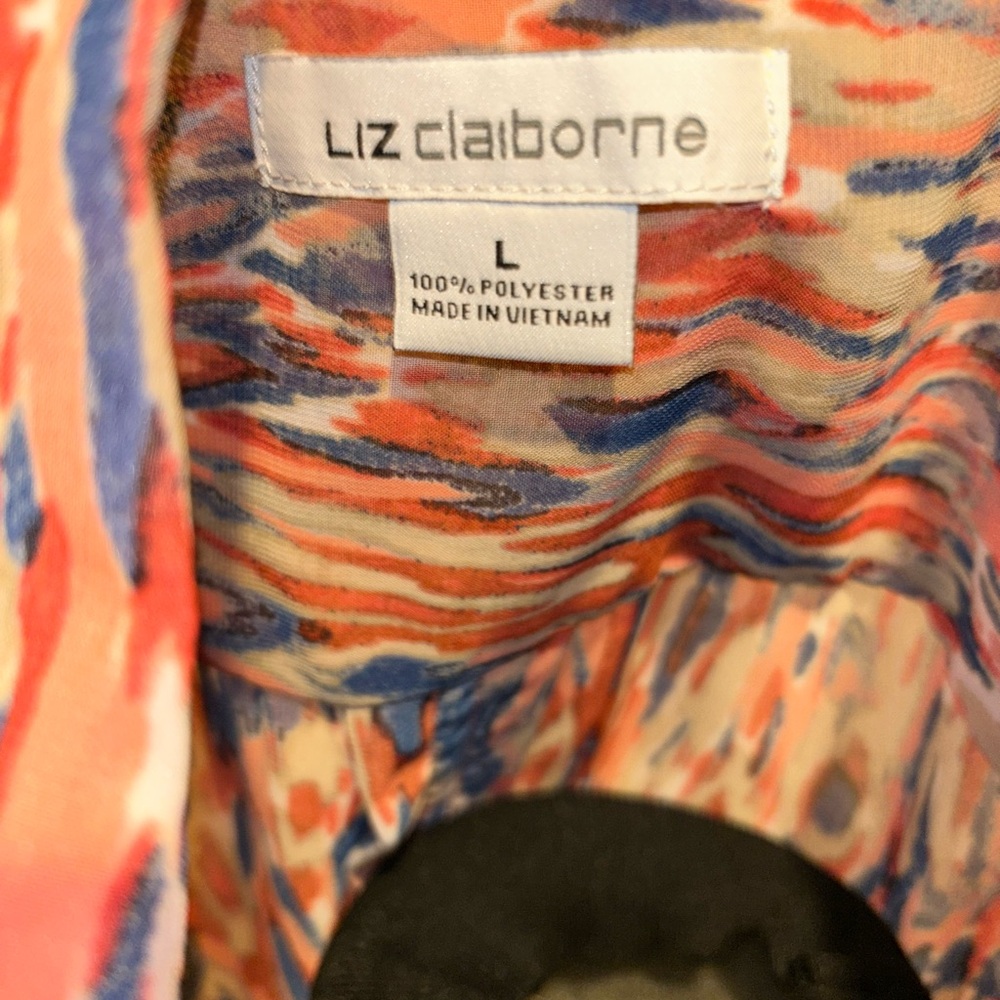 Liz Claiborne Multicolor Abstract Button Down Shirt - Picture 5 of 7